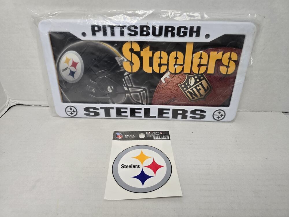 Pittsburgh Steelers NFL Football White Officially License Plate Frame NEW Cling